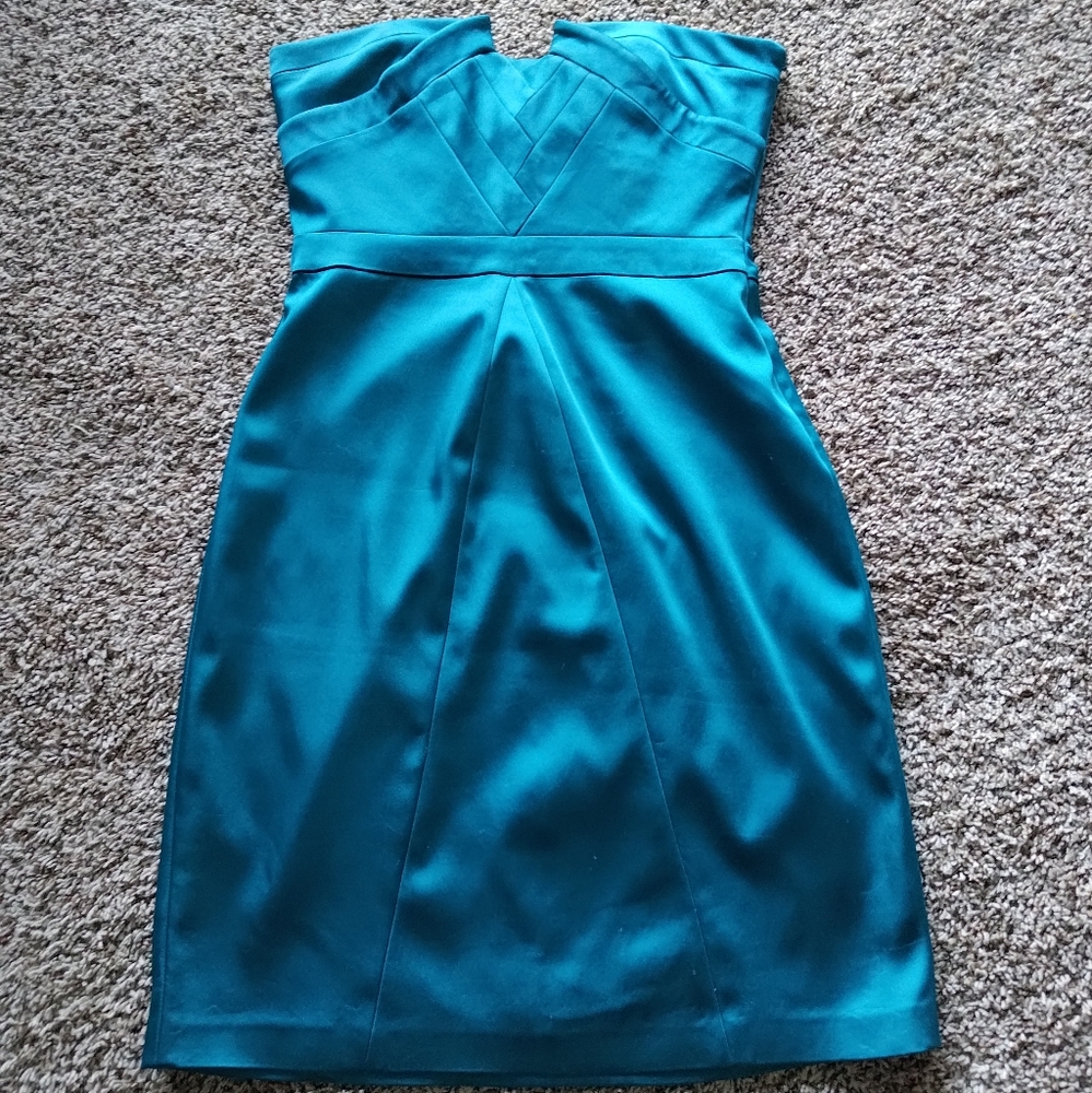 Turquoise Blue Strapless Dress Shelli Segal